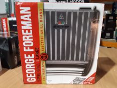 RRP £46.95 George Foreman Large Grey Steel Grill 25051