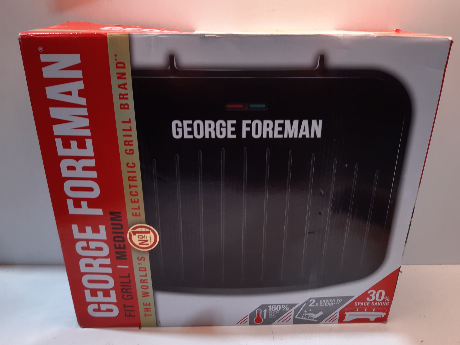 RRP £37.48 George Foreman 25810 Medium Fit Grill - Versatile Griddle