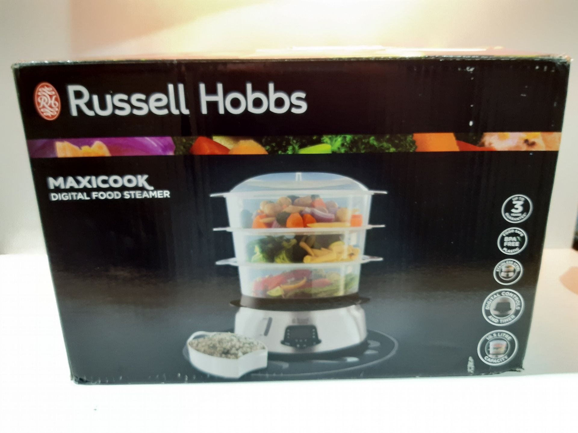 RRP £42.39 Russell Hobbs Maxicook 3 Tier Digital Food Steamer