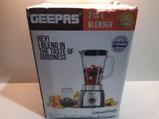 RRP £26.79 Geepas 500W 2 in 1 Food Jug Blender with 1.5L Glass Jar;Stainless Steel Blades