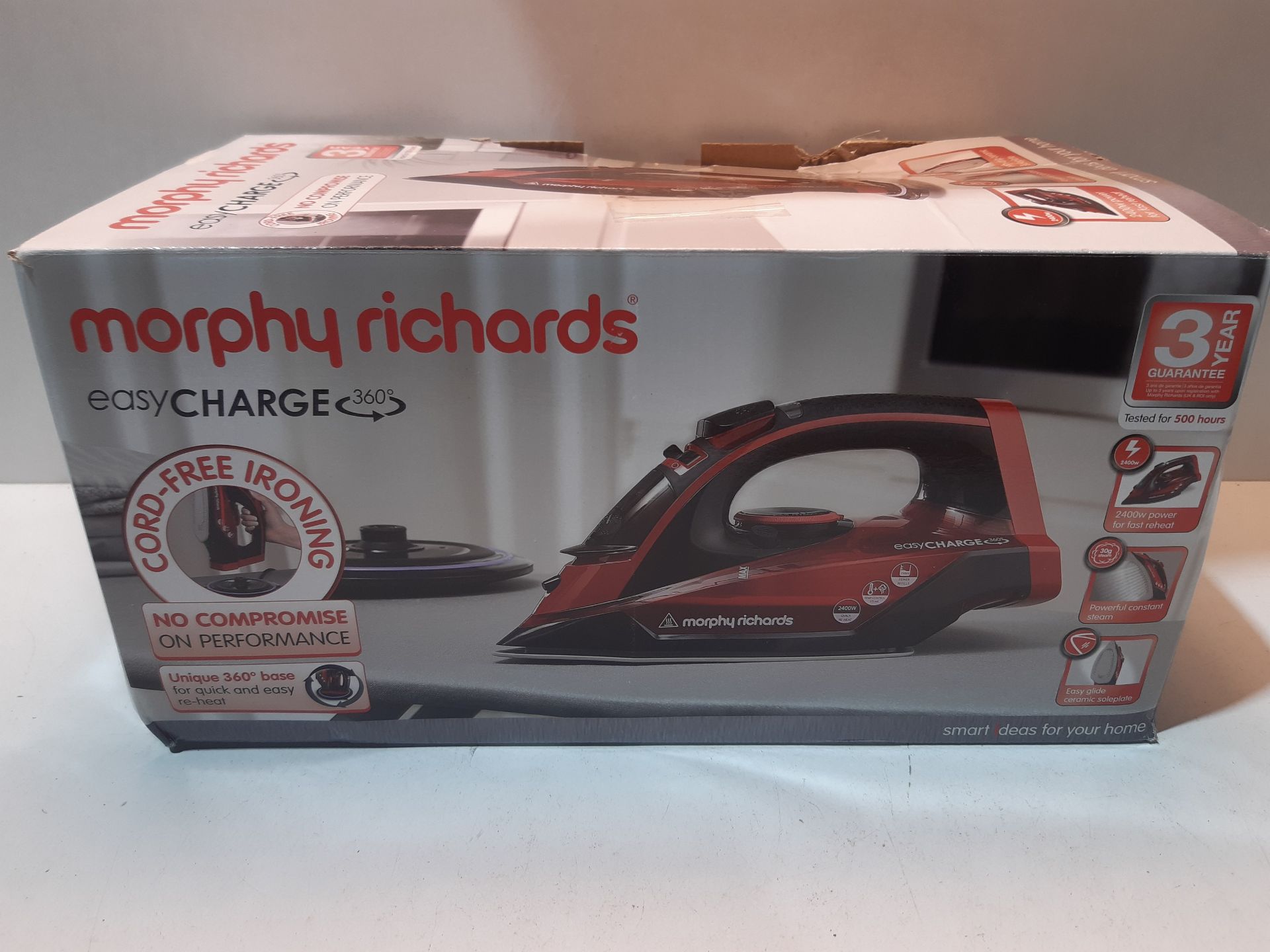 RRP £39.00 Morphy Richards 303250 Cordless Steam Iron easyCHARGE 360 Cord-Free