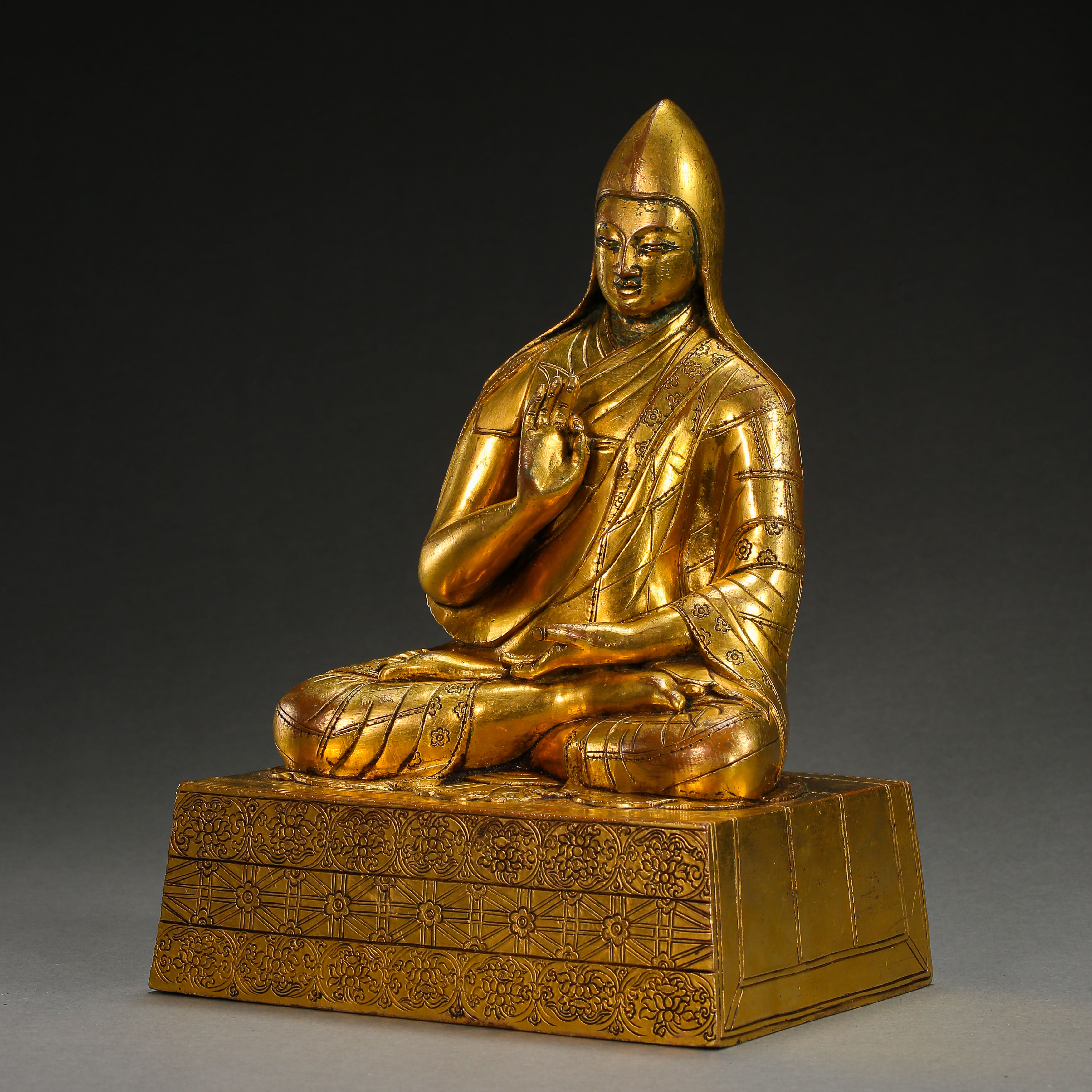 SEATED GILT BRONZE BUDDHA, MING DYNASTY, CHINA - Image 6 of 13