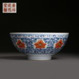 BLUE AND WHITE DOUCAI BOWL, QING DYNASTY, CHINA
