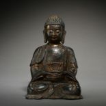 SEATED GILT BRONZE BUDDHA, MING DYNASTY, CHINA