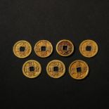 A GROUP OF ANCIENT PURE GOLD COINS, CHINA