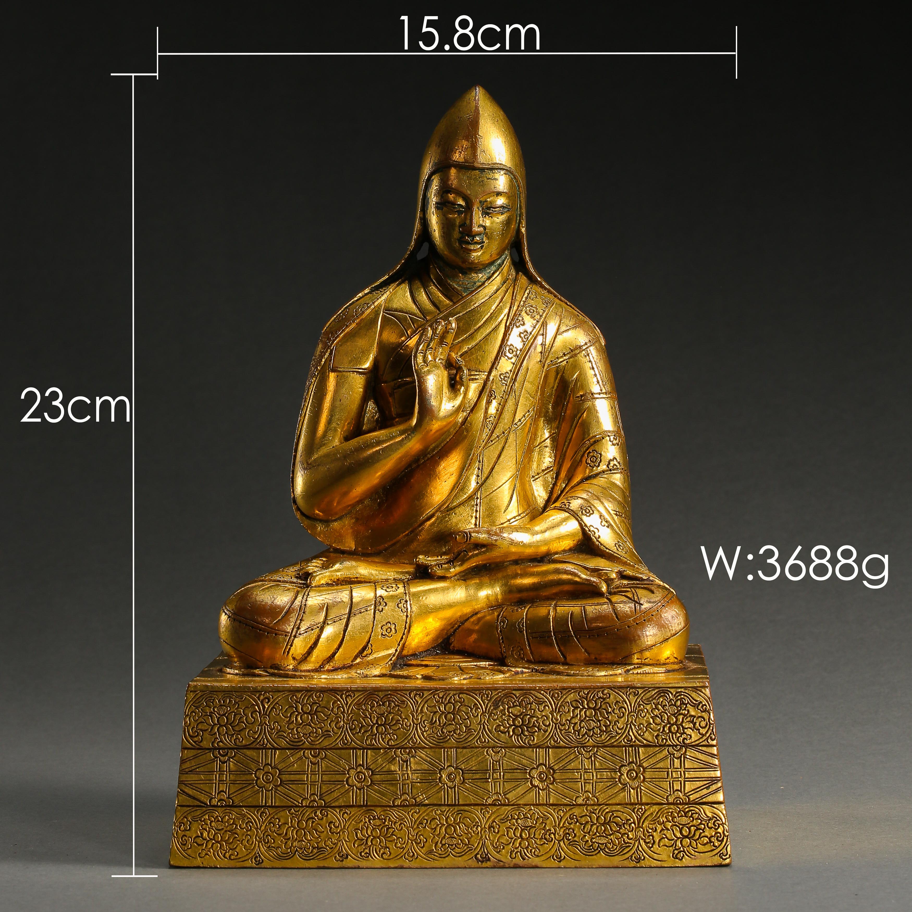 SEATED GILT BRONZE BUDDHA, MING DYNASTY, CHINA - Image 3 of 13
