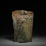 HEMO JADE HORSESHOE-SHAPED PILLAR, HONGSHAN PERIOD, CHINA