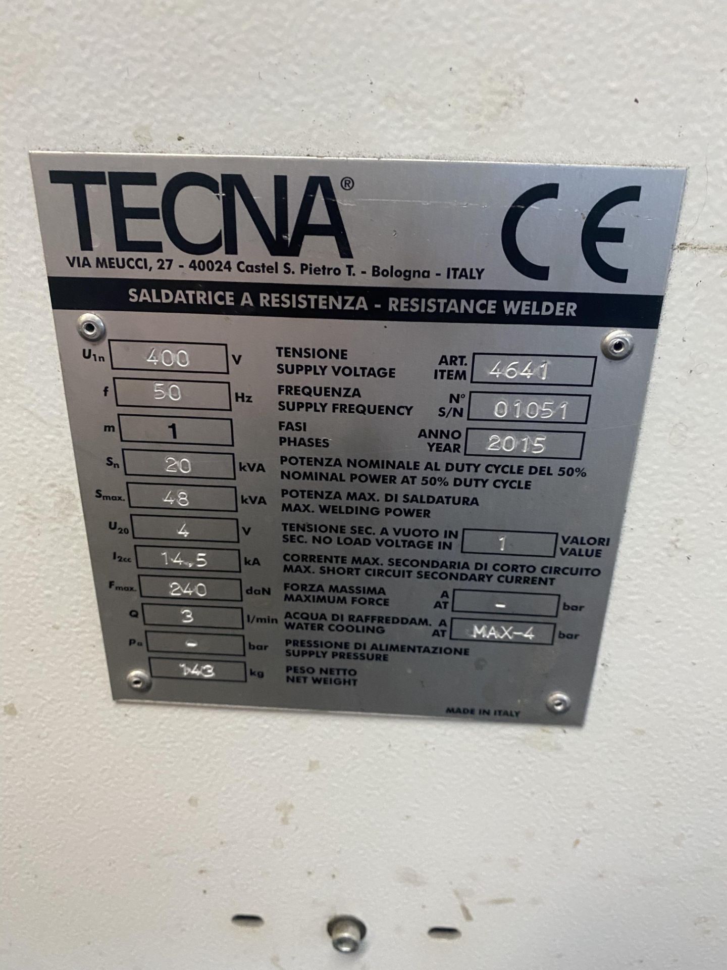 RESISTANCE FREE STANDING WELDER - Image 3 of 3