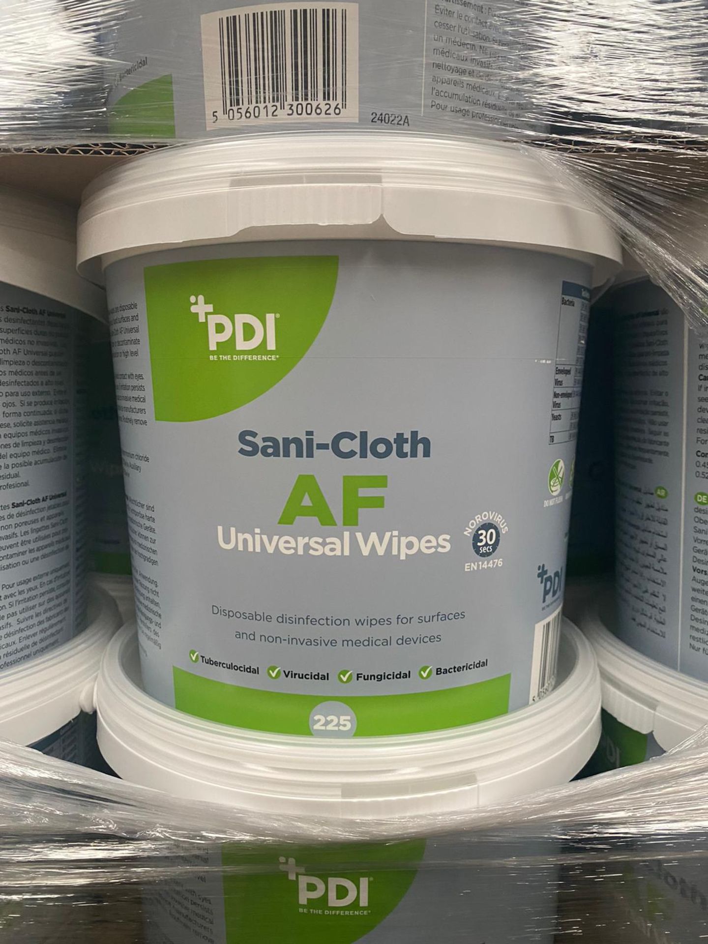 PDI SANI-CLOTH ALCOHOL-FREE UNIVERSAL WIPES BUCKET OF 225 WIPES (192 BUCKETS ON A PALLET)