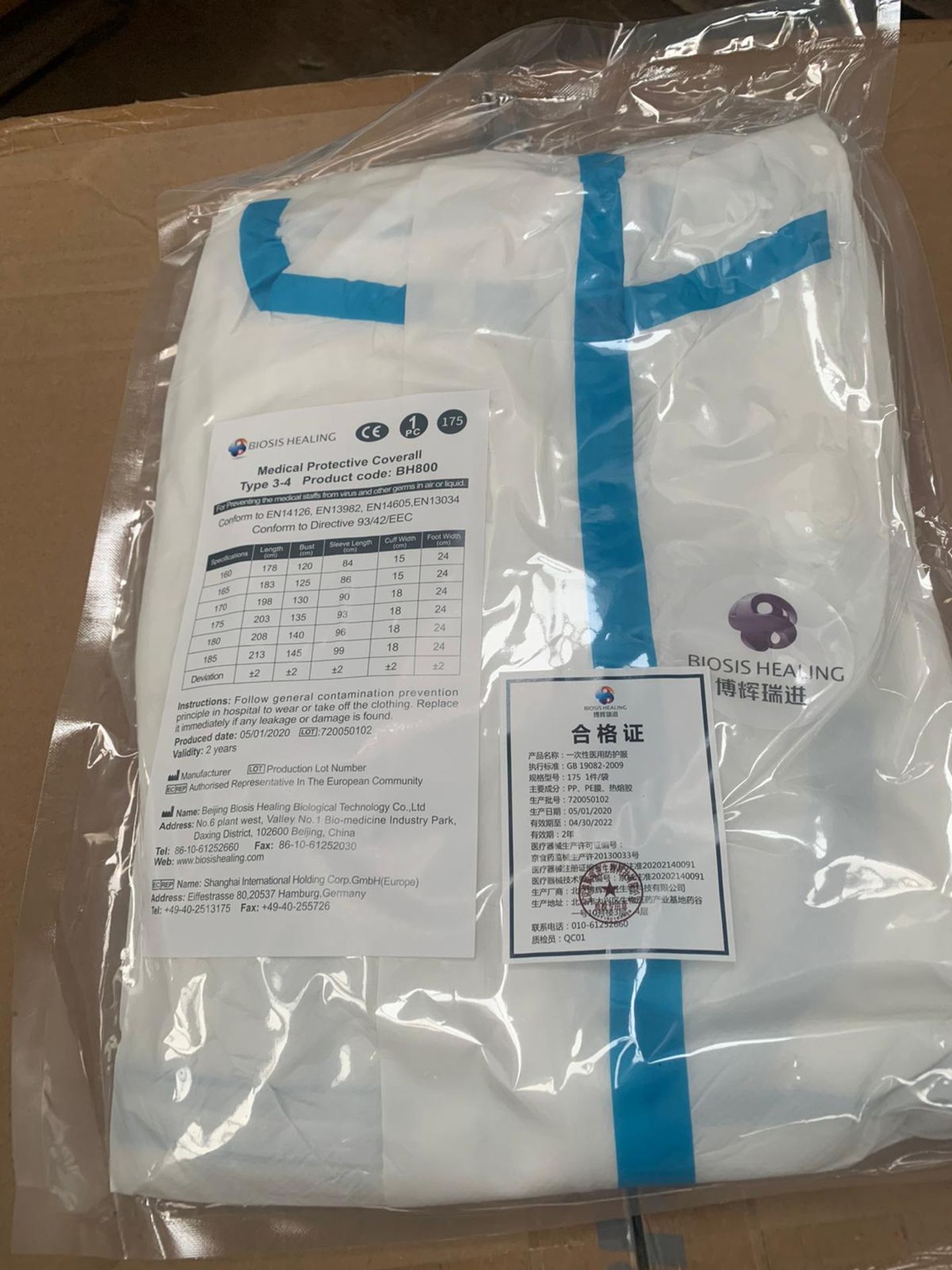 MEDICAL PROTECTIVE COVERALL TYPE 3-4 (PPE) (250 PCS)