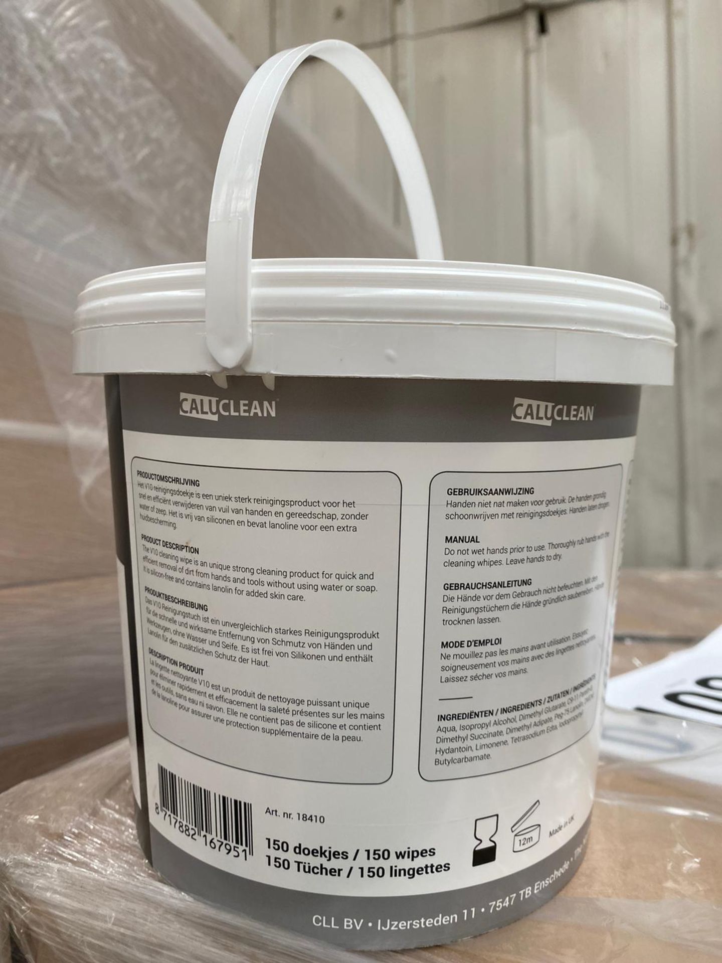 CALECLEAN V10 CLEANING WIPES (150 WIPES IN A BUCKET) 192 BUCKETS ON PALLET - Image 2 of 3