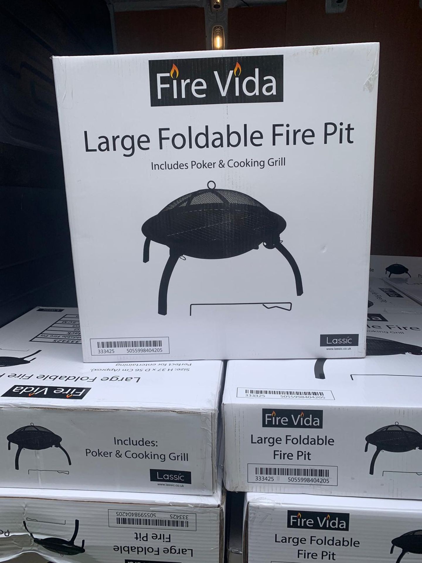 FIRE VIDA LARGE STEEL FOLDABLE FIRE PIT GARDEN PATIO **BULK DEAL QTY 5 PCS**