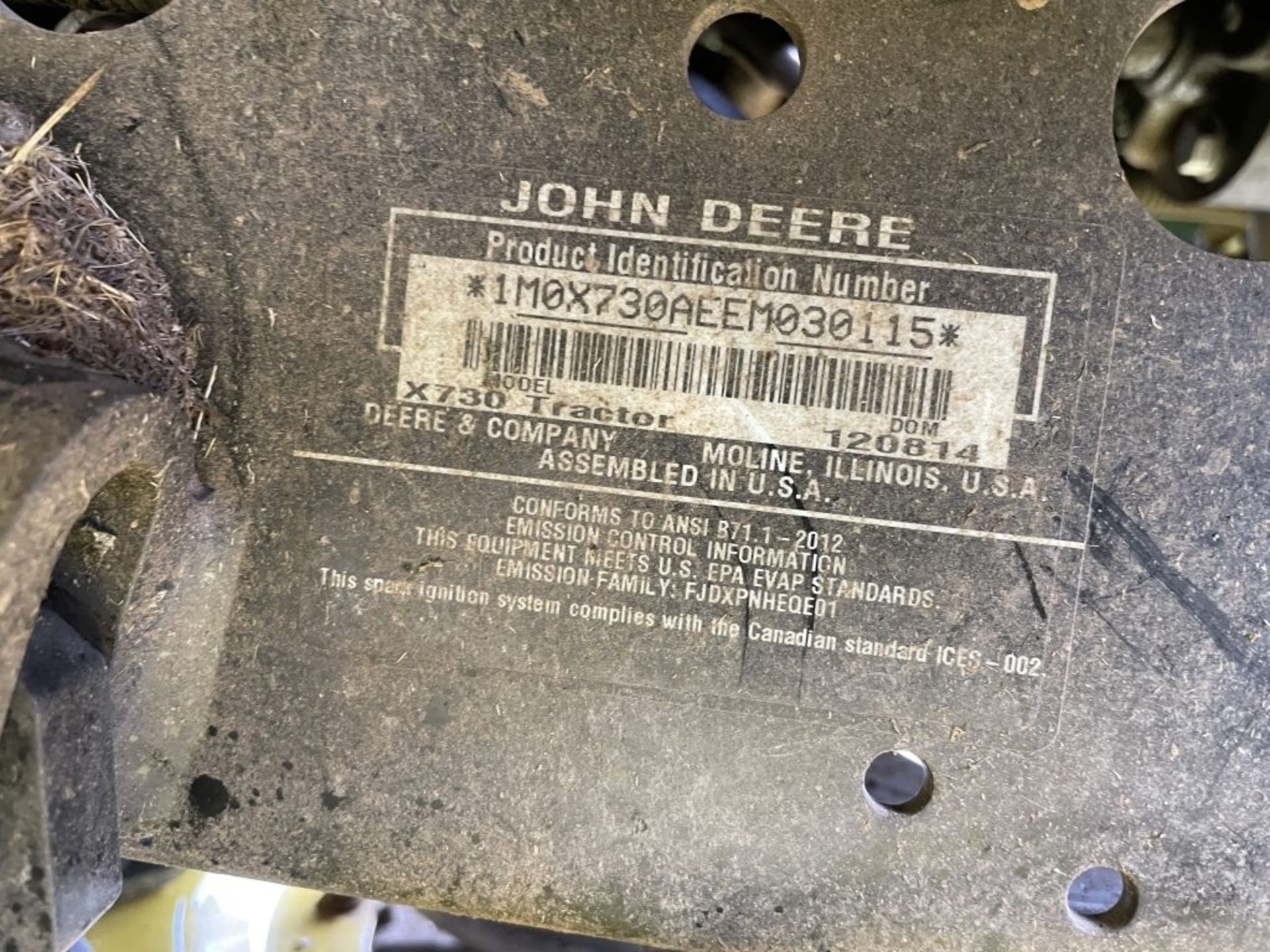 2015 John Deere X730 Ride On Mower - Image 19 of 19