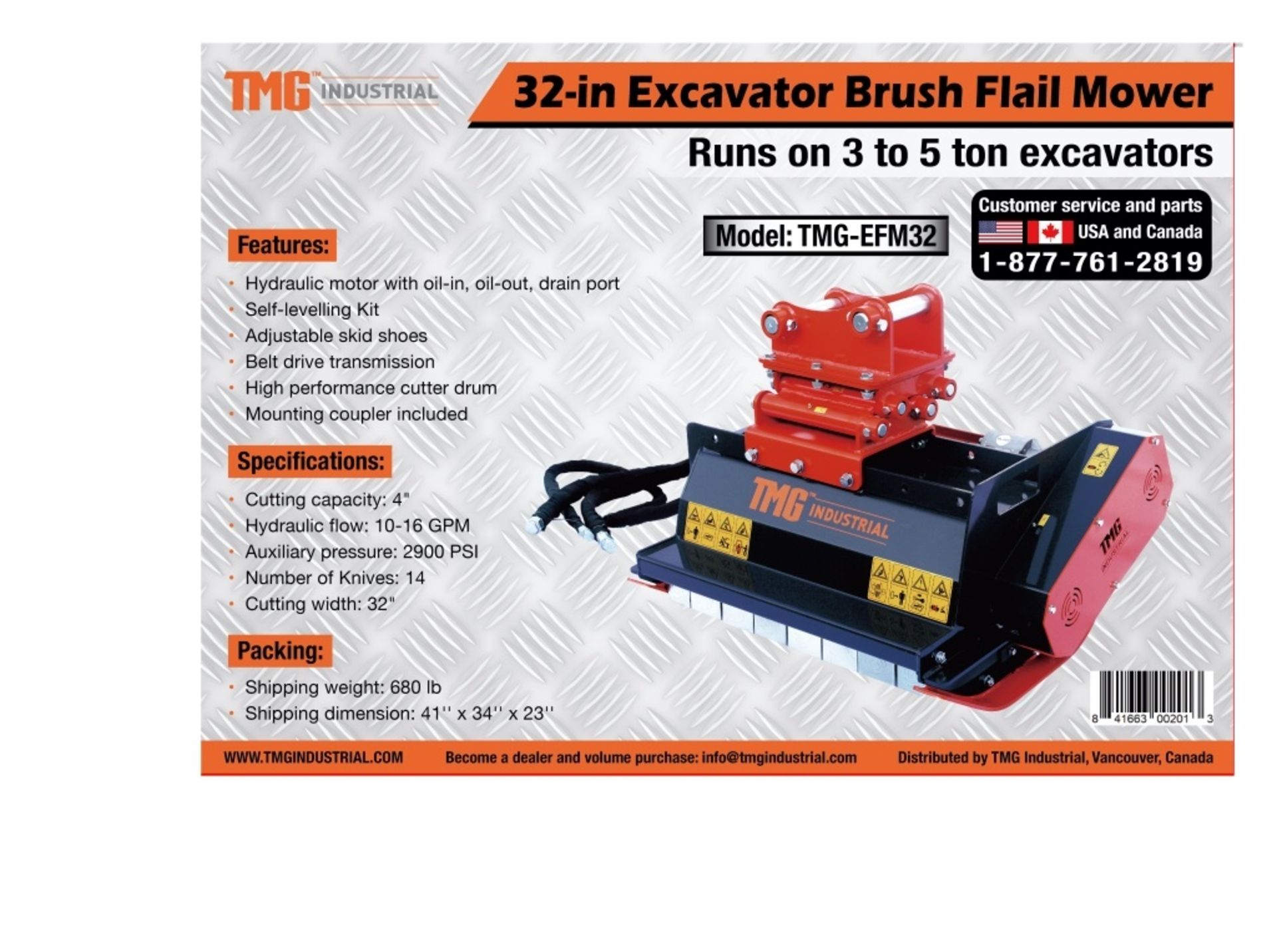 2021 TMG EFM32 Brush Flail Mower - Image 8 of 8