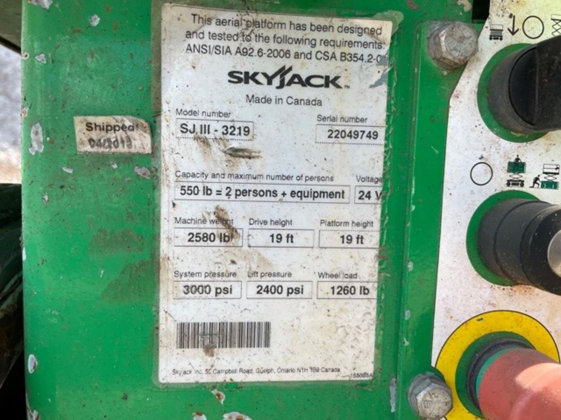 2013 Skyjack SJIII 3219 Scissor Lift - Image 8 of 10
