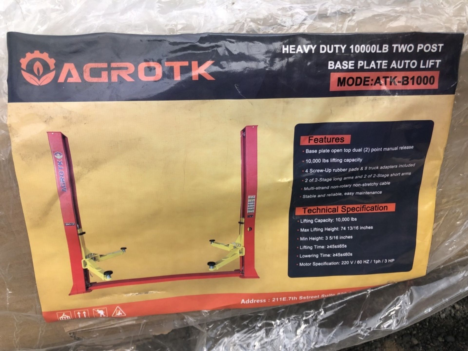 2021 Agrotk ATK-B1000 Two Post Auto Lift - Image 3 of 3