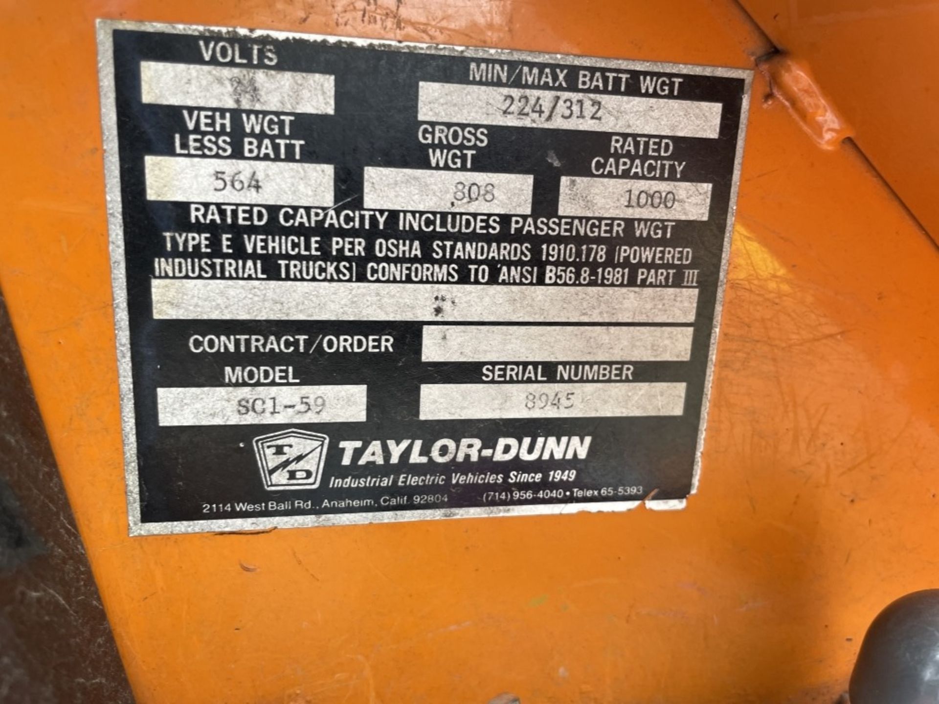 Taylor-Dunn SC1-59 Utility Carts - Image 9 of 9