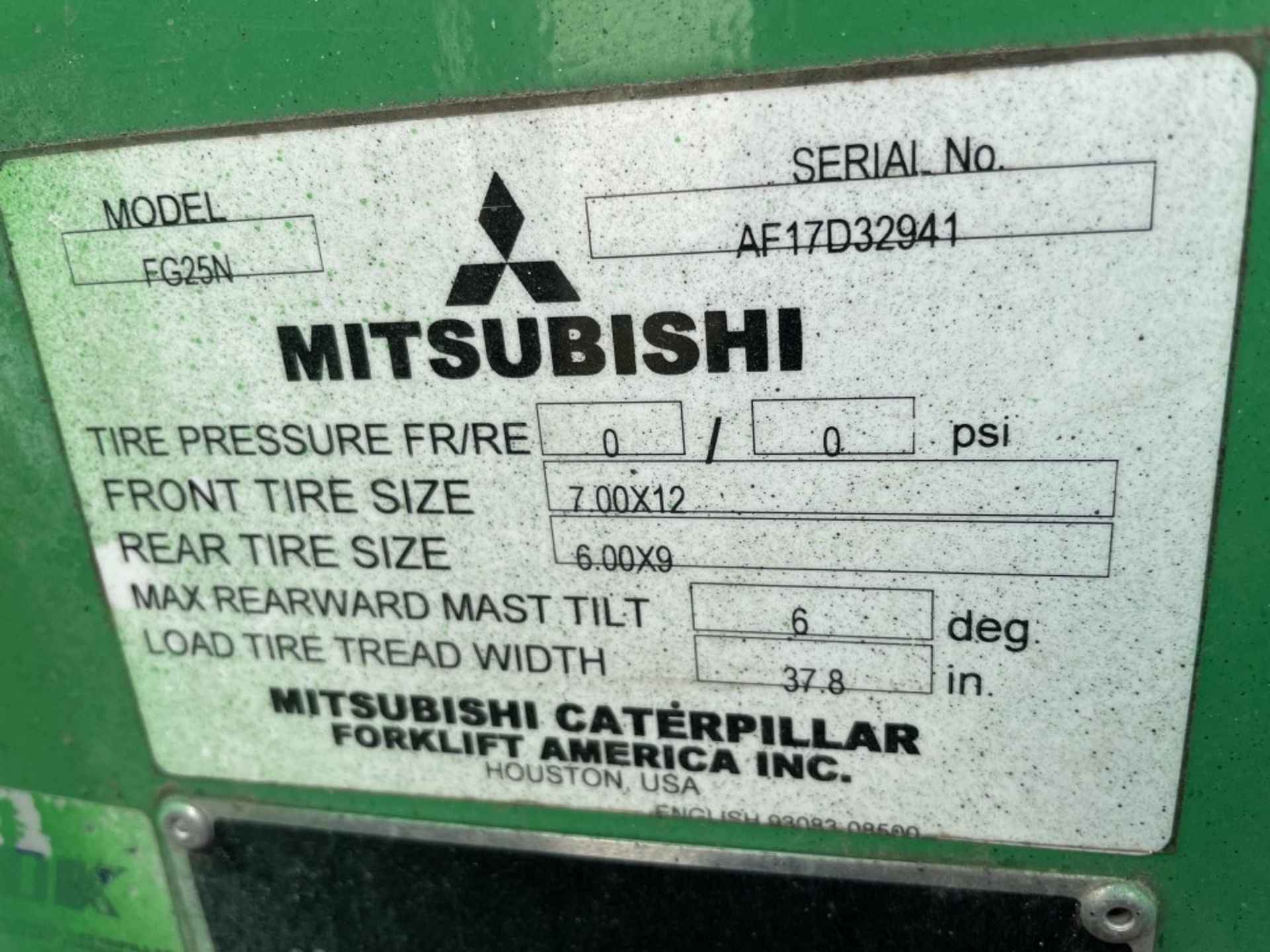 Mitsubishi FG25N Forklift - Image 8 of 20