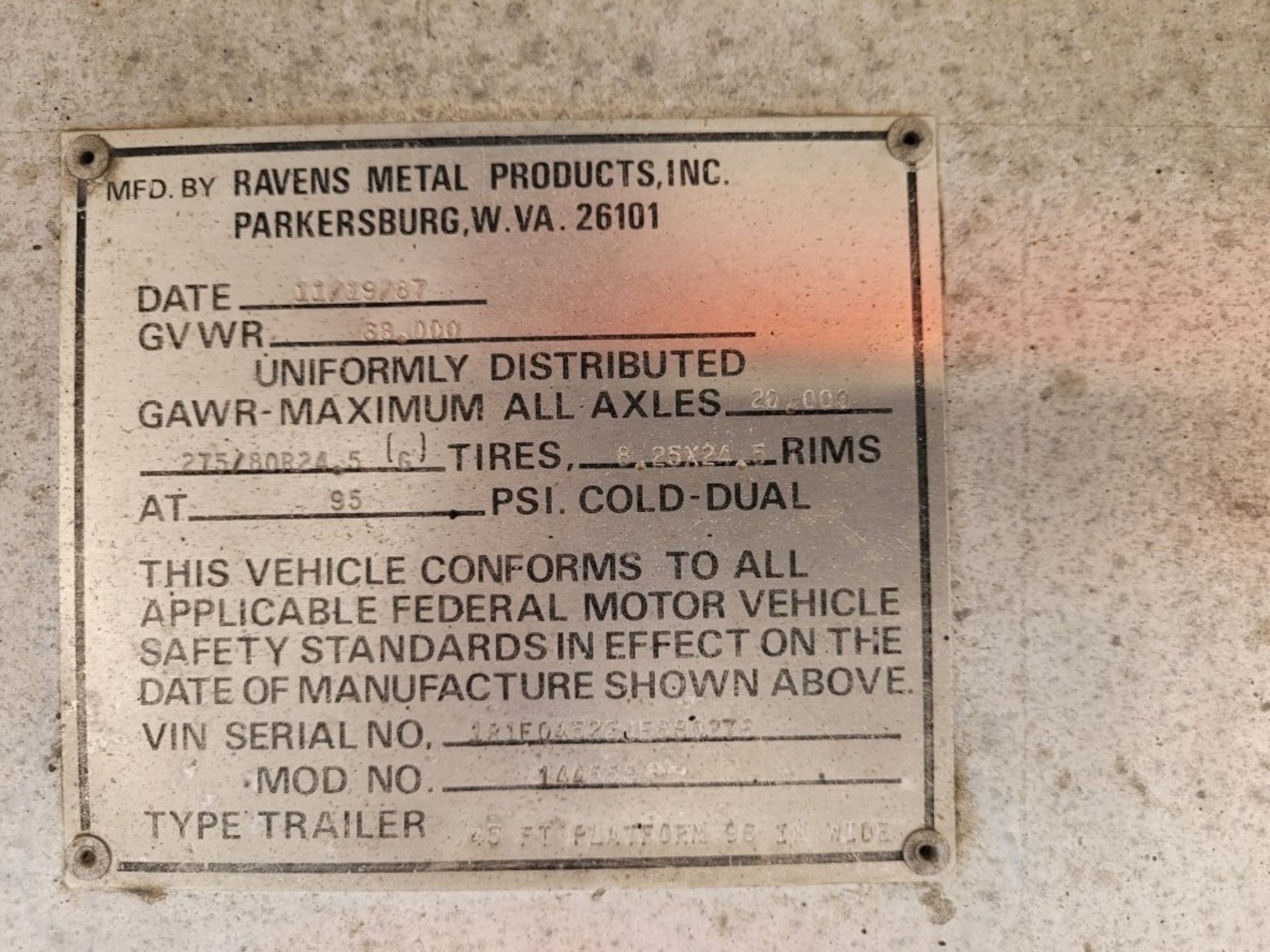 1988 Ravens 144556 T/A Flatbed Trailer - Image 21 of 21