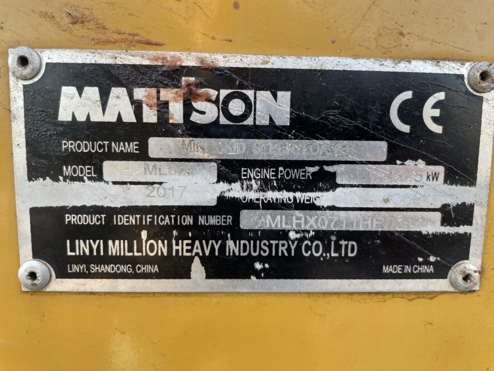 2017 Mattson ML525 Mini Compact Track Loader - Image 10 of 18