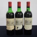 3 bts Ch. Duhart-Milon Rothschild 1970 Pauillac, 4me Cru Classé, 1 us, 1 ms, 1 lms, torn labels