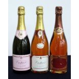 2 bts Oudinot Cuvée Rosé Brut Champagne NV 1 bt Autréau-Lasnot Rosé Brut Champagne NV Above three