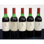 5 bts Ch. Latour 1970 Pauillac, 1er Cru Classé 1 ts, 2 us, 1 ms, 1 lms/ms, 1 bs, 1 sl crusted