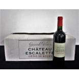 v 12 bts Ch. Escalette (Grand Vin) Côtes de Bourg 2015 oc