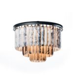 AN ODEON MARBLE 5 RING FLUSH LAMP - MOONSTONE & MATT BLACK 80cm x 80cm x 52cm (rrp £5750)