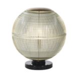 A GLOBE TABLE LAMP - PETROL & SMOKE 50cm x 50cm x 56cm (rrp £1575)