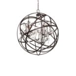 AN ORB CRYSTAL SMALL CHANDELIER - PLATED BRONZE 85cm x 85cm x 91cm (rrp £2880)