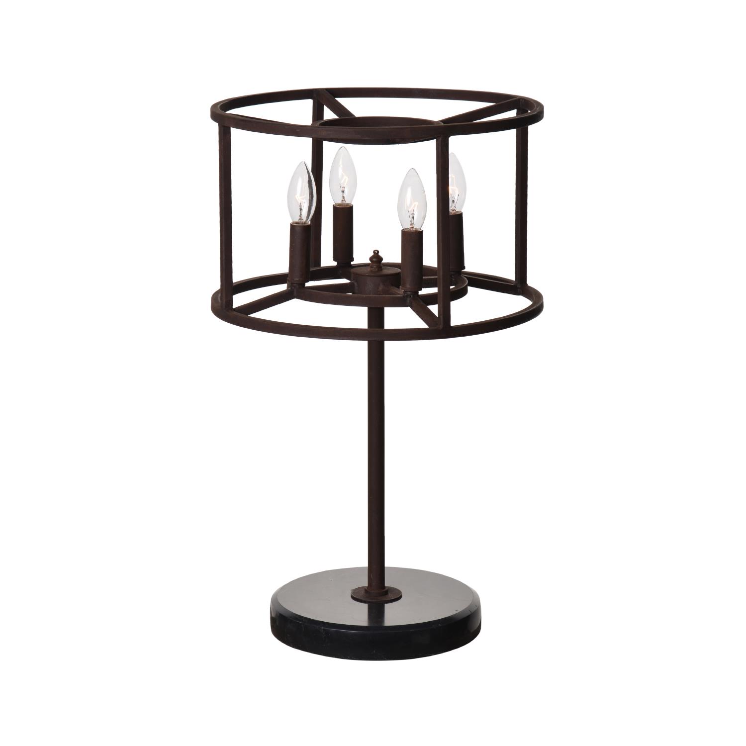 A CROWN TABLE LAMP - ANTIQUE RUST 40cm x 40cm x 62cm (rrp £550)