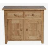 A WENTWORTH 2 DOOR SIDEBOARD - NIBBED OAK 100cm x 50cm x 85cm (rrp £985)