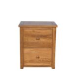 A WENTWORTH 2 DRAWER FILING UNIT - NIBBED OAK 63cm x 50cm x 76cm (rrp £415)