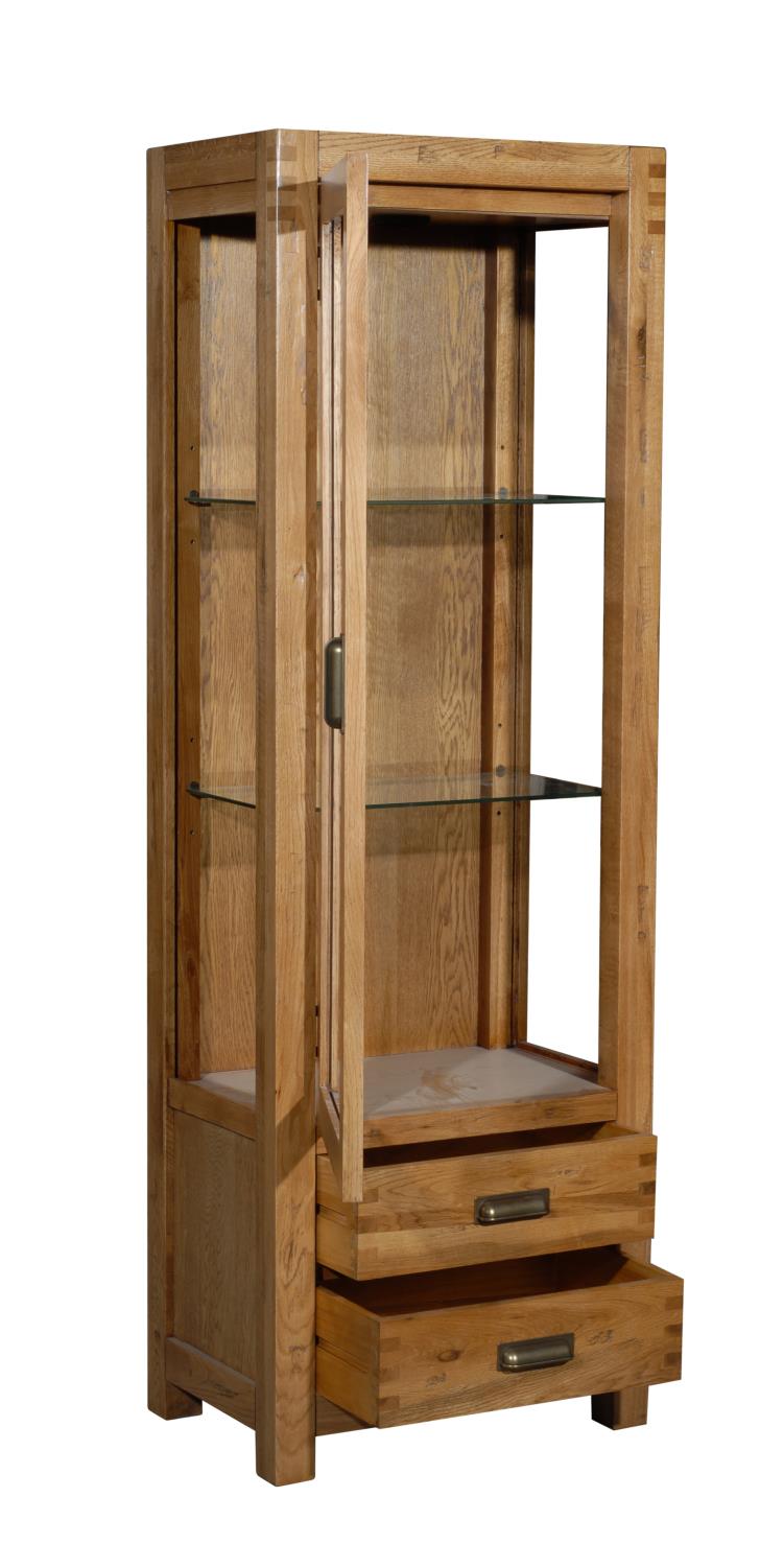 A MONTANA LEFT HAND FACING SINGLE GLAZED UNIT - NIBBED OAK 60cm x 40cm x 180cm (rrp £840)