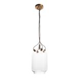 A TESLA PENDANT LIGHT - CLEAR 33cm x 33cm x 60cm (rrp £1050)