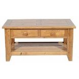 A WENTWORTH MEDIUM COFFEE TABLE - NIBBED OAK 120cm x 75cm x 45cm (rrp £545)