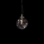 A LAVA LARGE PENDANT LIGHT - CLEAR & FLAT BRASS 34cm x 34cm x 41cm (rrp £700)