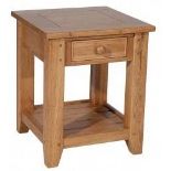 A WENTWORTH LAMP/SIDE TABLE - NIBBED OAK 60cm x 60cm x 60cm (rrp £220)