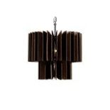 A LEATHER PENDANT LIGHT - M BROWN & ROWDY SHEEN 50cm x 50cm x 54.5cm (rrp £2875)