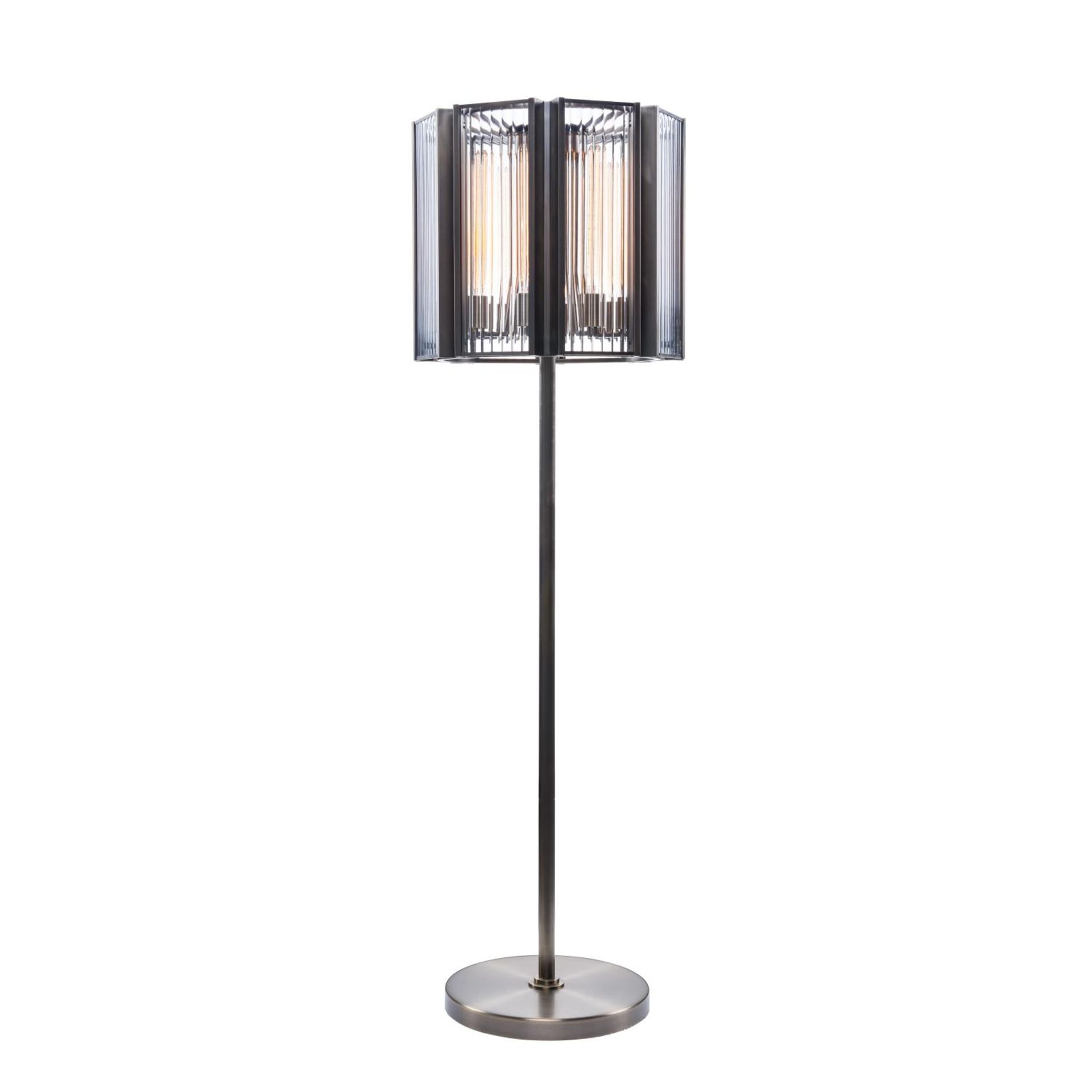 AN ELIXIR FLOOR LAMP - FLAT BRASS 52cm x 52cm x 170cm (rrp £1530)