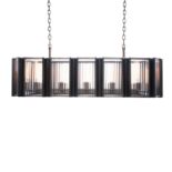 AN ELIXIR RECTANGULAR PENDANT LIGHT - FLAT BRASS 181cm x 40cm x 43cm (rrp £3635)