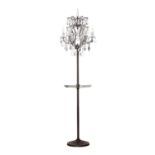 A CRYSTAL FLOOR LAMP WITH TRAY - ANTIQUE RUST 48cm x 48cm x 182cm (rrp £1650) EU wired