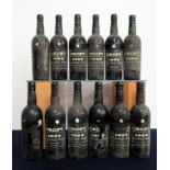 12 bts Croft 1963 Vintage Port 7 i.n, 2 base of neck, 1 us, 1 ms, 1 ls, bs/aged, some torn labels (