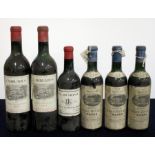 2 bts Carruades de Ch. Lafite Rothschild 1955 Pauillac ts, lms/ms, bs 1 hf bt Ch. Cantenac Brown