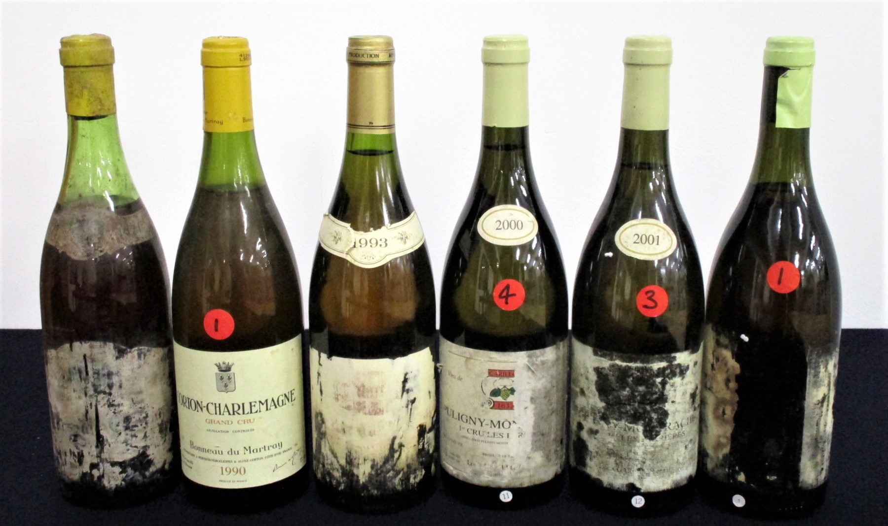 1 bt believed Meursault 1971 Domaine Unknown lms, bs, dis 1 bt Corton-Charlemagne Grand Cru 1990