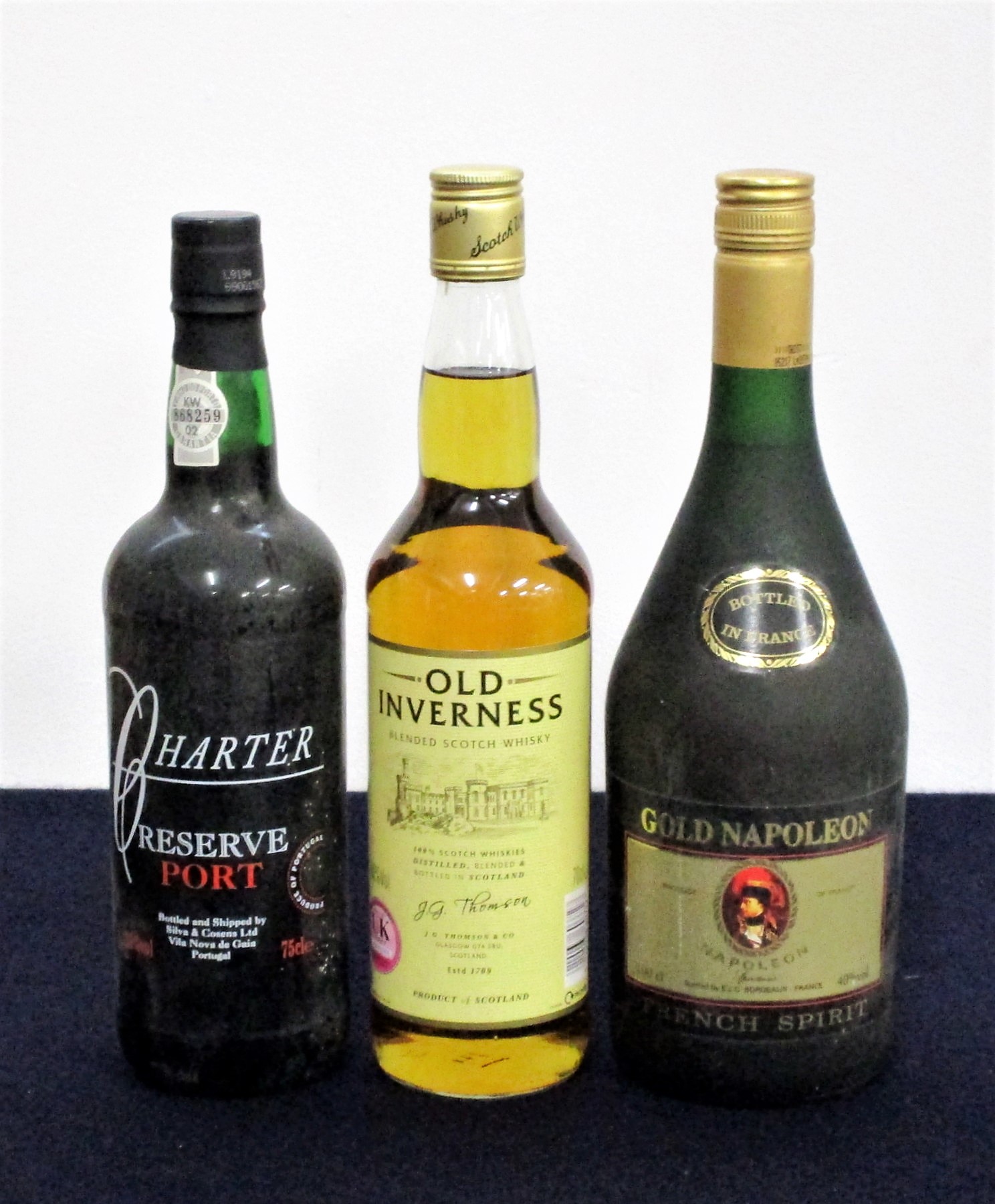 1 bt Silva & Cosens Ltd Charter Reserve Port NV bs 1 litre bt Gold Napoleon French Spirit bottled by