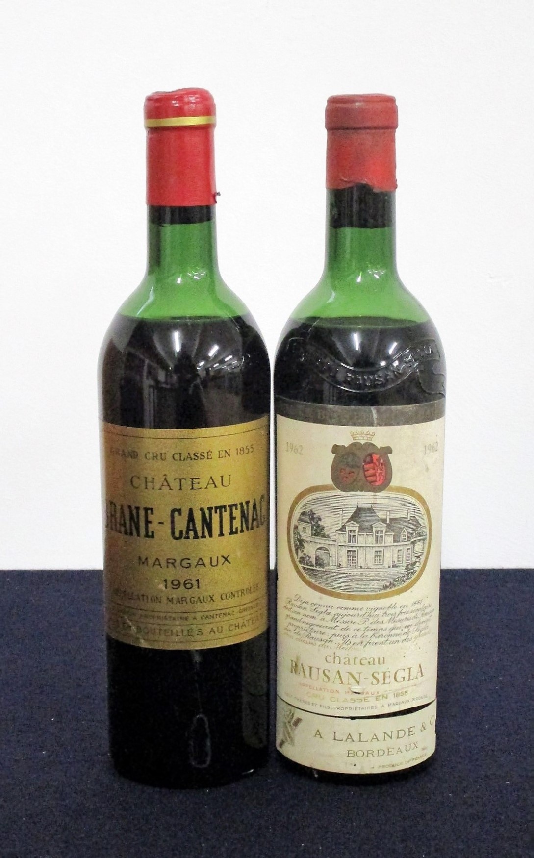 1 bt Ch. Brane Cantenac 1961 Margaux Grand Cru Classé lms, vsl damage to foil base 1 bt Ch. Rausan-