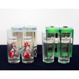 2 branded Gordon's Gin Glasses oc 2 branded Absolut London Limited Edition Glasses oc Above four