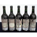 5 bts Taylors 1966 Vintage Port EB (The Wine Society) 4 i.n, 1 base of neck, bs/sl cdl